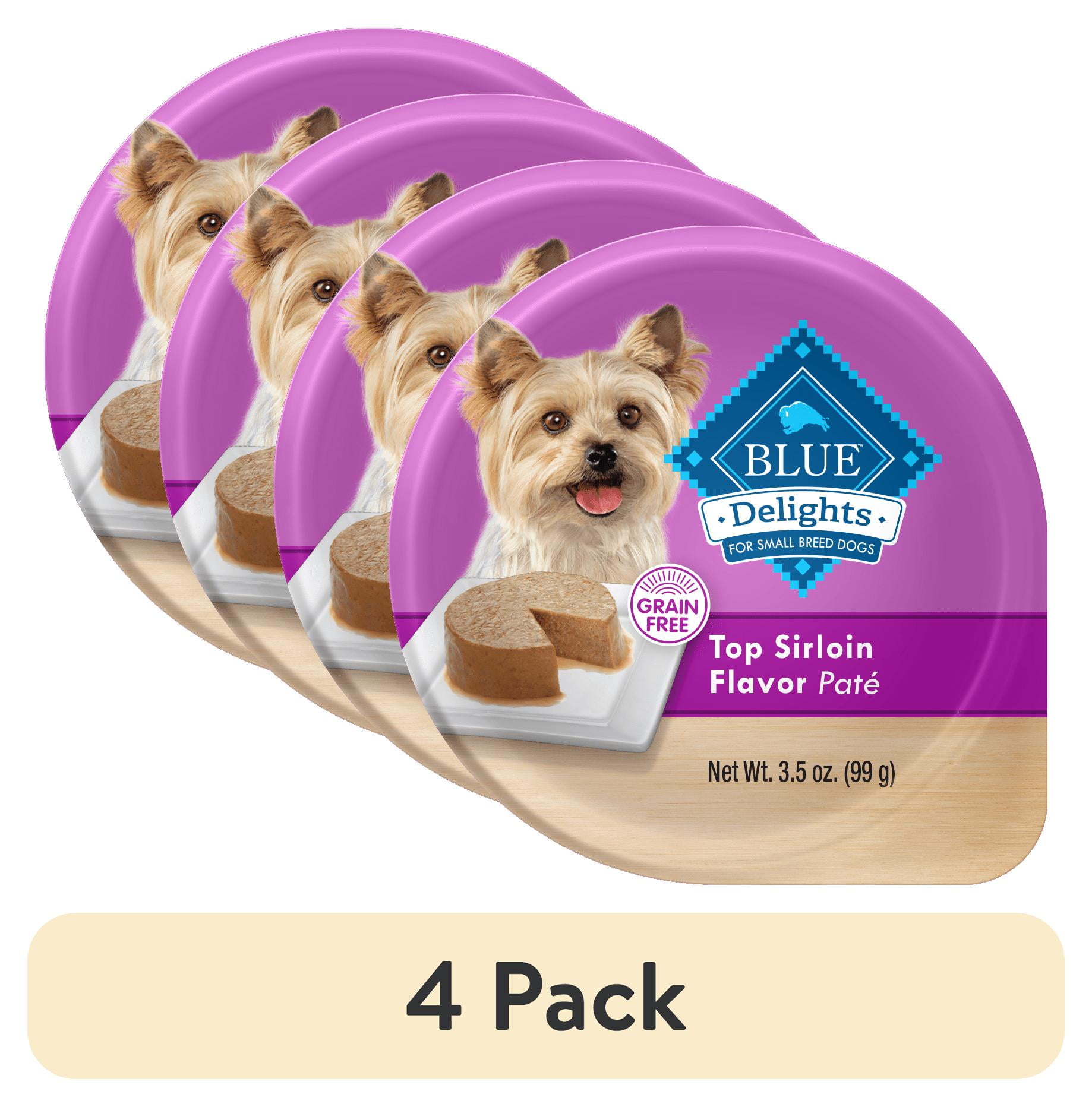 6 pack Blue Buffalo Delights Small Breed Natural Wet Dog Food Top Sirloin Pate 3.5 oz. Cup Walmart