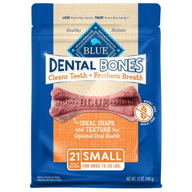 Blue Buffalo Dental Bones Small Natural Dental Chew Dog Treats, 12oz