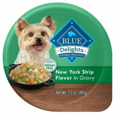 Blue Buffalo Delights Wet Dog Food, Small Breed, New York Strip Flavor, 3.5 oz Cup (Pack of 18)