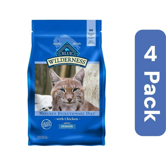 Blue Buffalo Food Cat Adult Chicken Indoor 4 lb (Pack of 4)