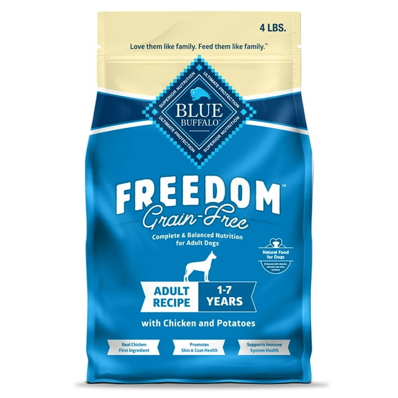 Blue Buffalo Freedom Grain-Free Natural Adult Dry Dog Food, Chicken & Potatoes, 4-lb. Bag