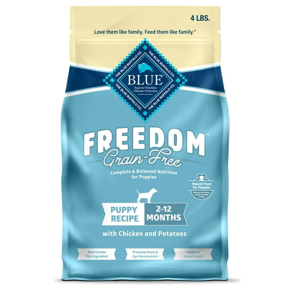 Blue Buffalo Freedom Grain-Free Puppy Dry Dog Food With DHA, Chicken & Potatoes, 4-lb. Bag