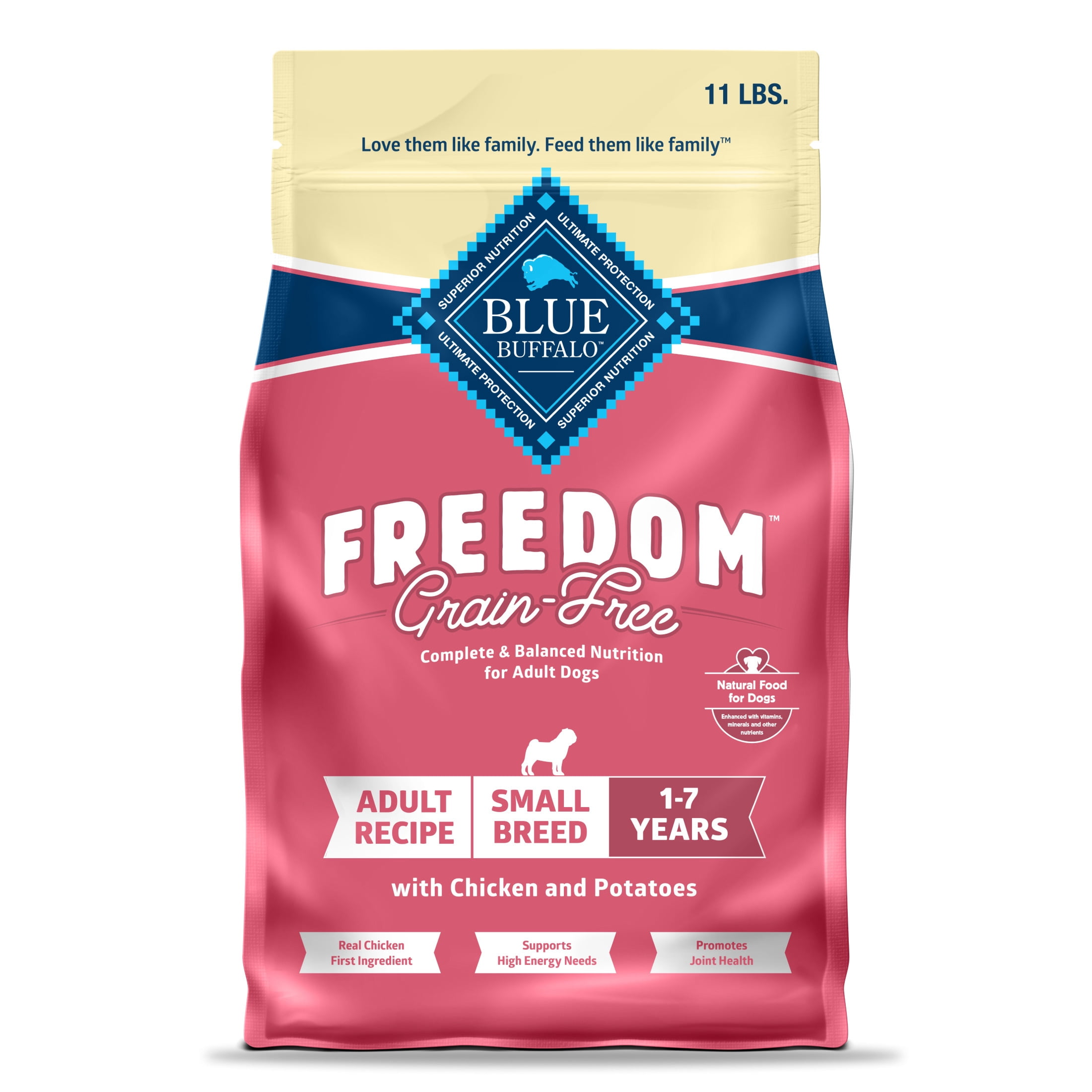 Blue Buffalo Freedom Grain-Free Small Breed Adult Dry Dog Food, Chicken & Potatoes, 11 lbs.