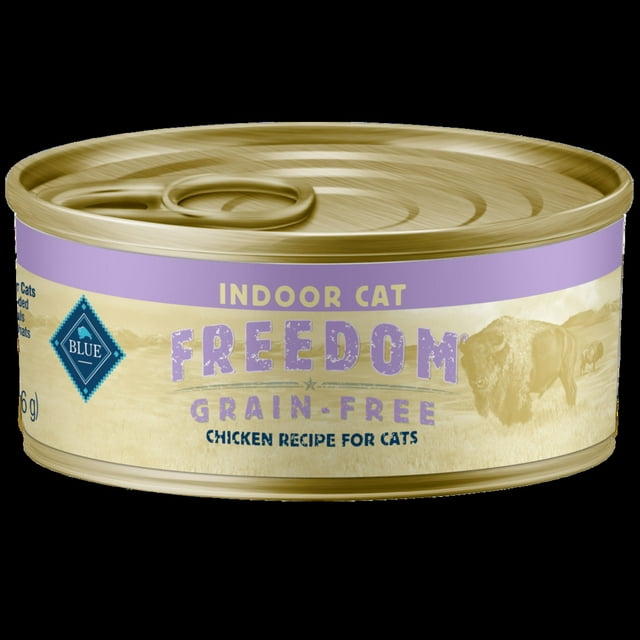 Blue Buffalo Freedom Indoor Chicken Pate Wet Cat Food for Adult Cats, Grain-Free, 5.5 oz. Can