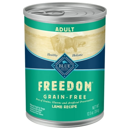 Blue Buffalo Freedom Lamb Pate Wet Dog Food for Adult Dogs, Grain-Free, 12.5 oz. Can