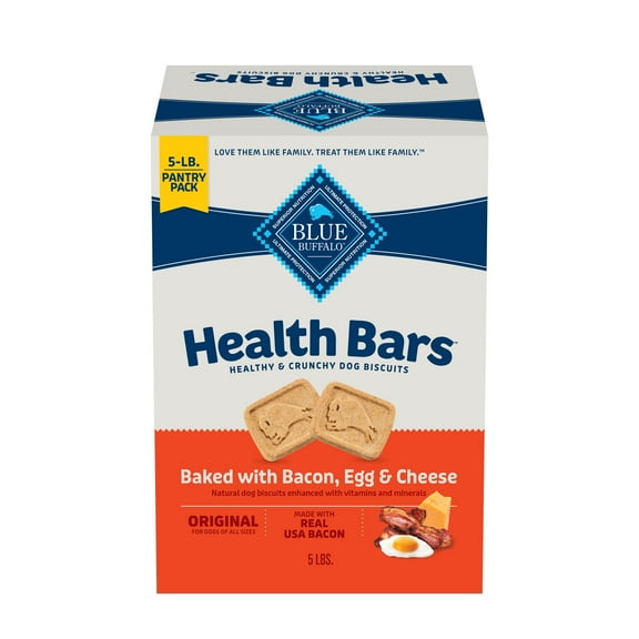 Blue Buffalo Health Bars Crunchy Dog Biscuits, Bacon, Egg & Cheese, 5-lb. Box