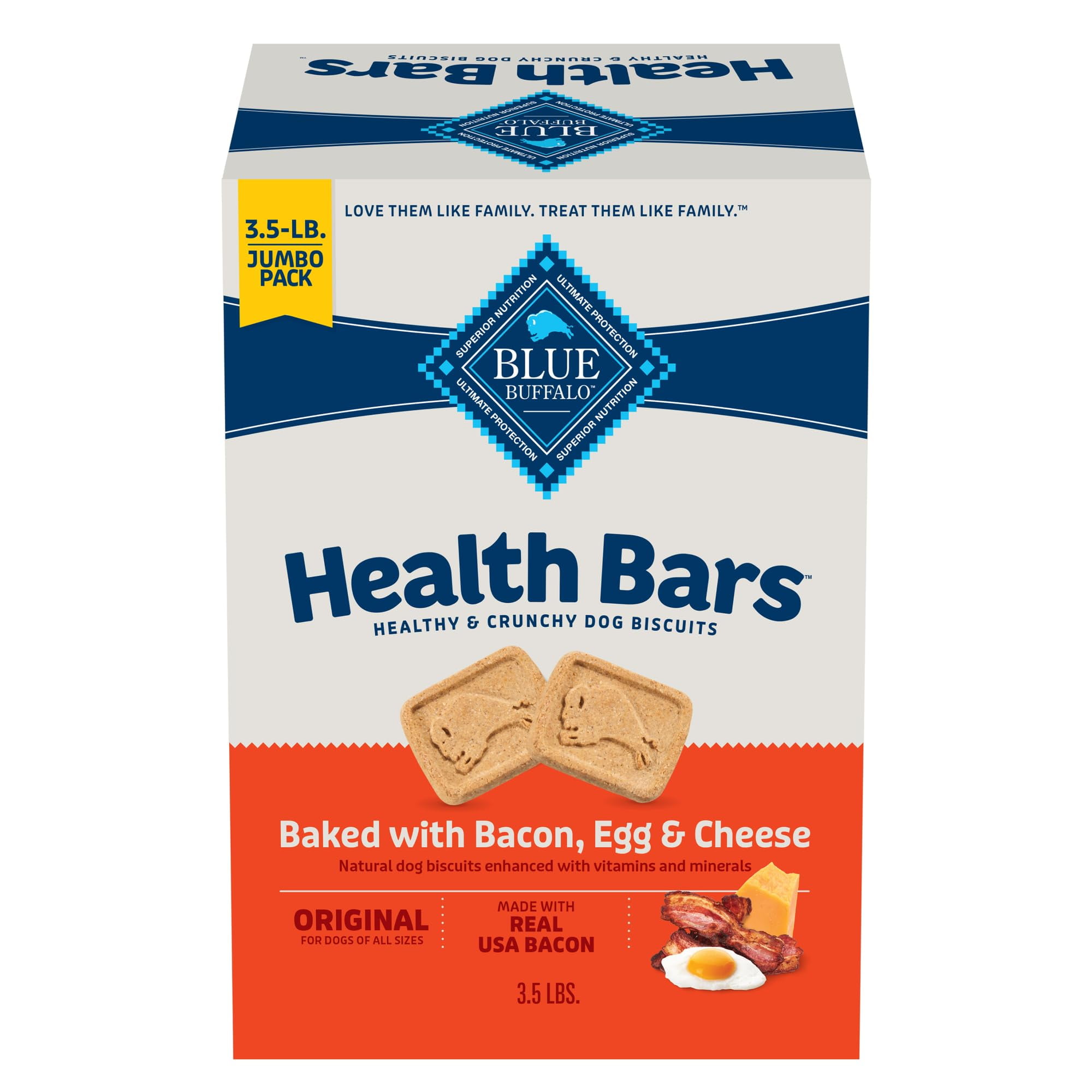 Blue Buffalo Health Bars YPF5 Crunchy Dog Biscuits, OvenBaked With