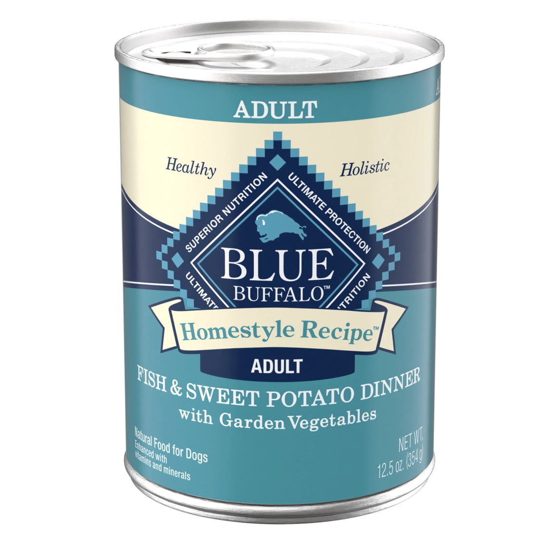 Blue Buffalo Homestyle Recipe Adult Wet Dog Food, Fish & Sweet Potato Dinner, 12.5-oz. Can