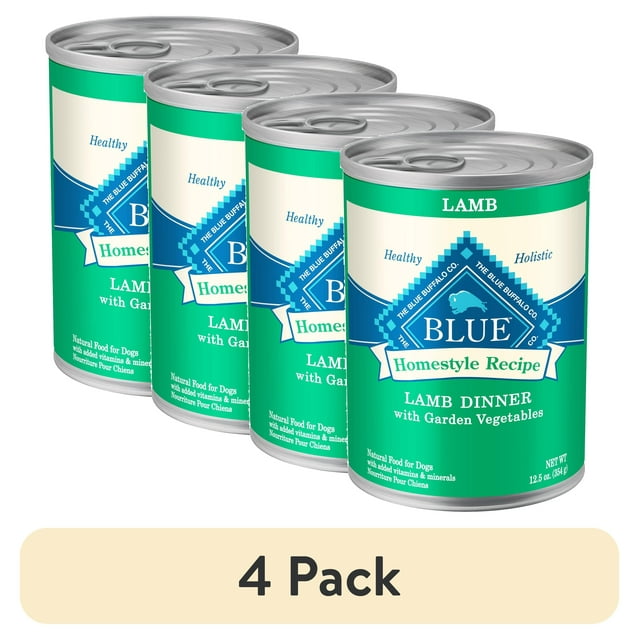 (4 pack) Blue Buffalo Homestyle Recipe Lamb Pate Wet Dog Food for Adult