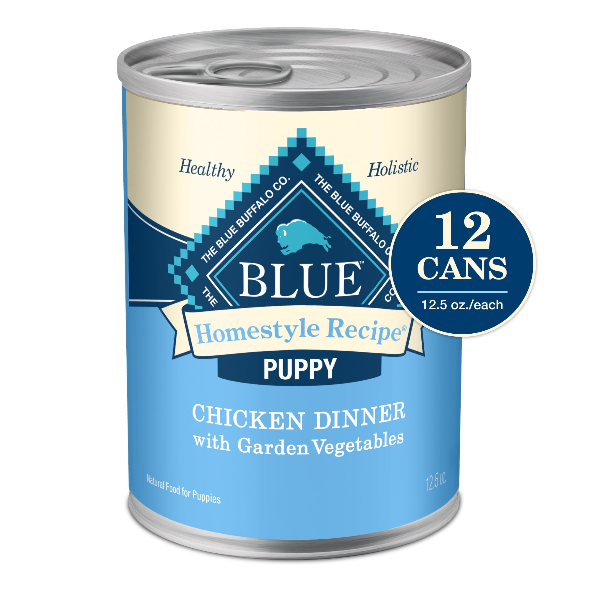 Blue Buffalo Homestyle Recipe Puppy Wet Dog Food, Chicken Dinner, 12.5-oz. Cans (12 count)