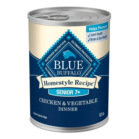 Blue Buffalo Homestyle Recipe Senior Wet Dog Food, Chicken Dinner, 12.5-oz. Can