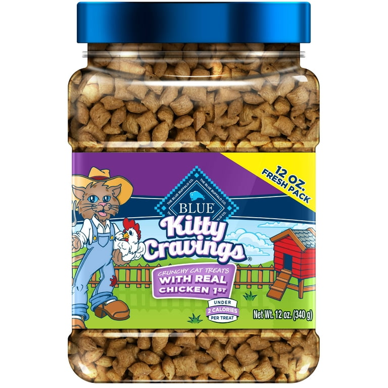 Blue Buffalo Kitty Cravings Chicken Recipe Crunchy Cat Treats 12 oz jar Walmart