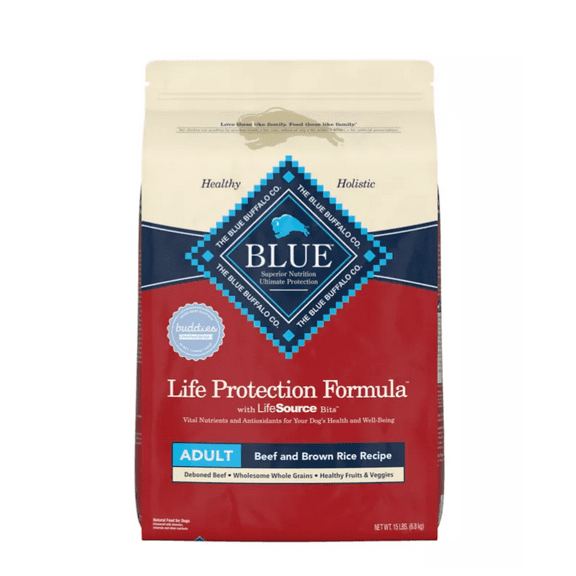 Blue Buffalo Life Protection Adult Beef and Brown Rice Recipe Dry Dog Food 15 lb