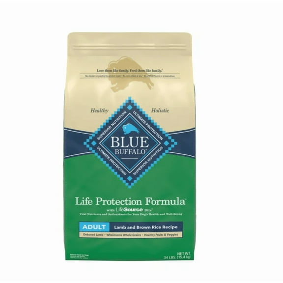 Blue Buffalo Life Protection Adult Lamb and Brown Rice Recipe Dry Dog Food 34 lb