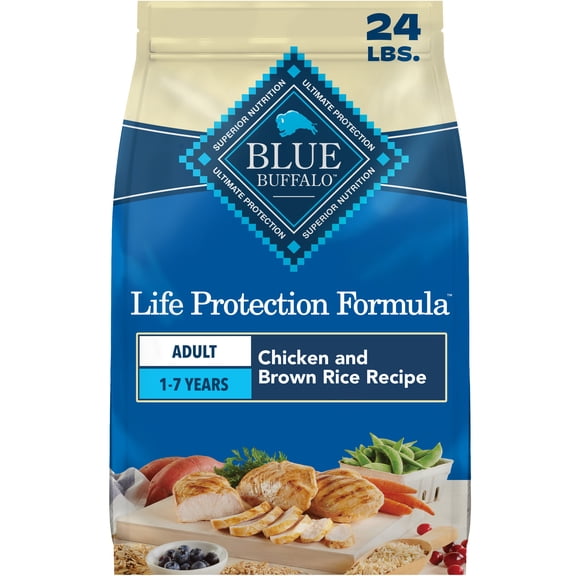 Blue Buffalo Life Protection Formula Adult Dry Dog Food Chicken & Brown Rice 24lb Bag
