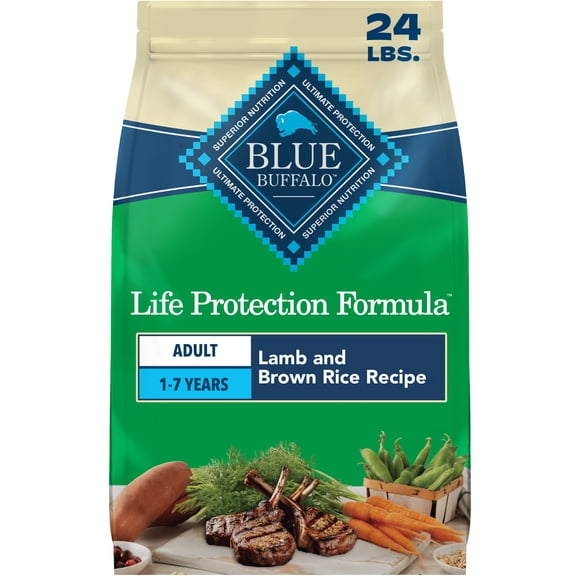 Blue Buffalo Life Protection Formula Adult Dry Dog Food Lamb & Brown Rice 24lb Bag