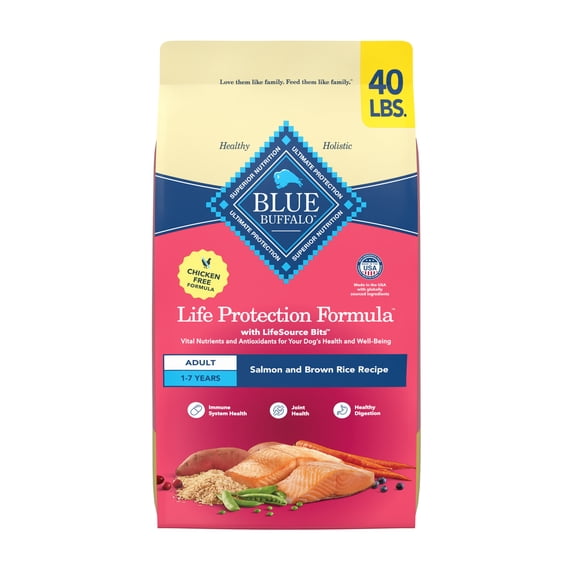 Blue Buffalo Life Protection Formula, Natural Adult Dry Dog Food, Salmon, 40lb