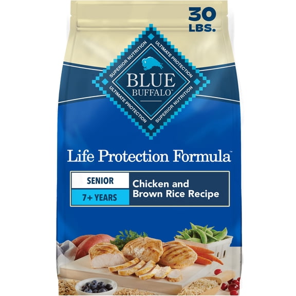 Blue Buffalo Life Protection Formula Senior Dry Dog Food Chicken & Brown Rice 30lb Bag