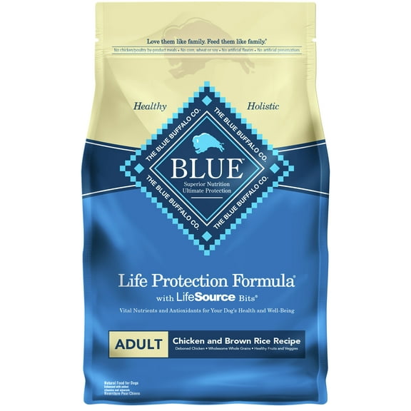 Blue Buffalo Life Protection Formula Chicken and Brown Rice Dry Dog Food for Adult Dogs, Whole Grain, 6 lb. Bag