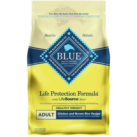 Blue Buffalo Life Protection Formula Healthy Weight Chicken and Brown Rice Dry Dog Food for Adult Dogs, Whole Grain, 6 lb. Bag