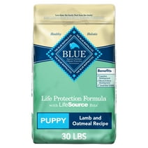 Blue Buffalo Life Protection Formula Lamb and Oatmeal Dry Dog Food for Puppies, Whole Grain, 30 lb. Bag