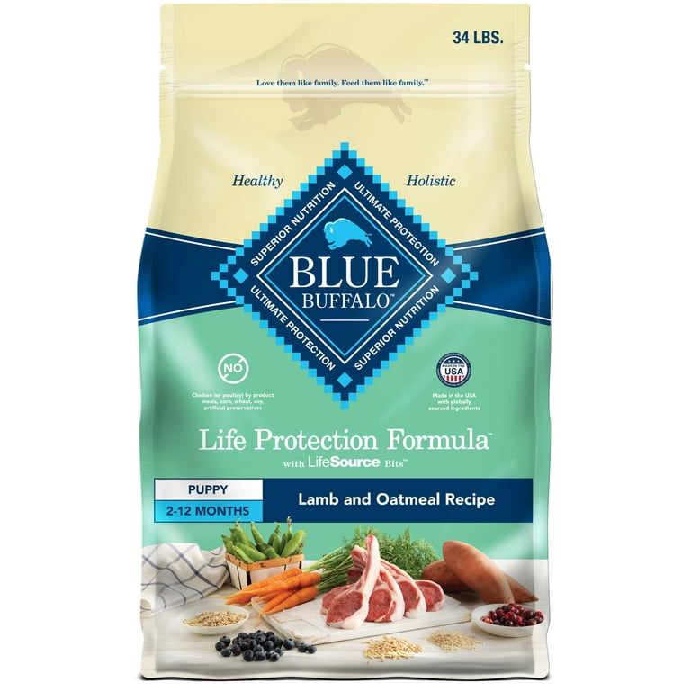 Blue Buffalo Life Protection Formula Lamb Oatmeal Puppy Dry Dog Food 34 lbs