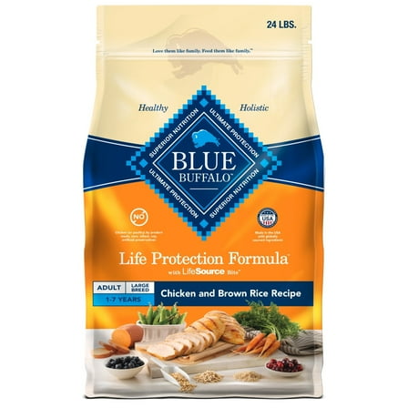 Blue Buffalo Life Protection Formula Large Breed Dry Dog Food, Chicken & Rice, 24-lb. Bag