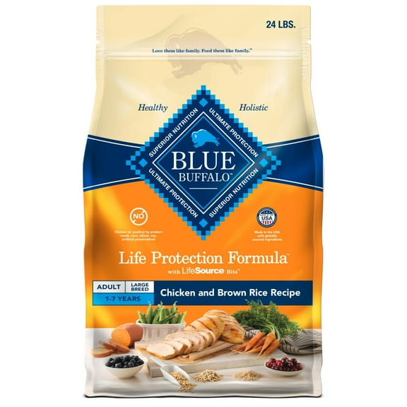 Blue Buffalo Life Protection Formula Large Breed Dry Dog Food, Chicken & Rice, 24-lb. Bag