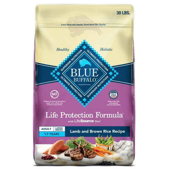 Blue Buffalo Life Protection Formula Large Breed Dry Dog Food, Lamb & Rice, 30-lb. Bag