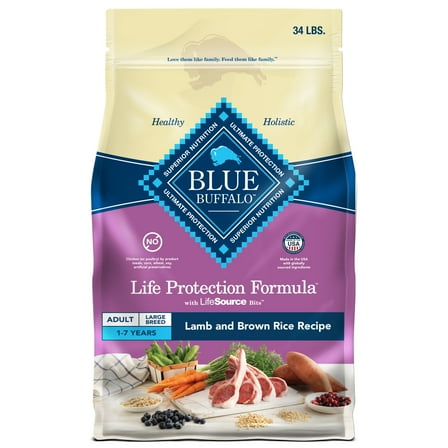Blue Buffalo Life Protection Formula Large Breed Dry Dog Food, Lamb & Rice, 34-lb. Bag