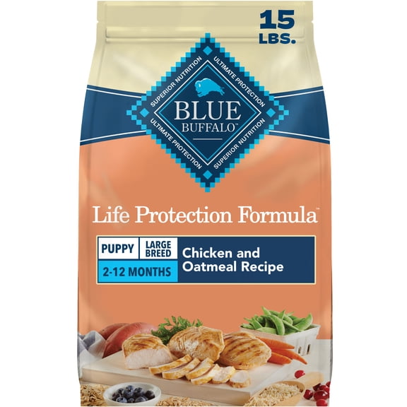 Blue Buffalo Life Protection Large Breed Puppy Dry Dog Food Chicken & Brown Rice 15lb Bag