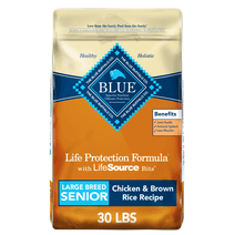 Blue Buffalo Life Protection Formula Large Breed Senior Dog Food, Chicken & Rice, 30 lbs.