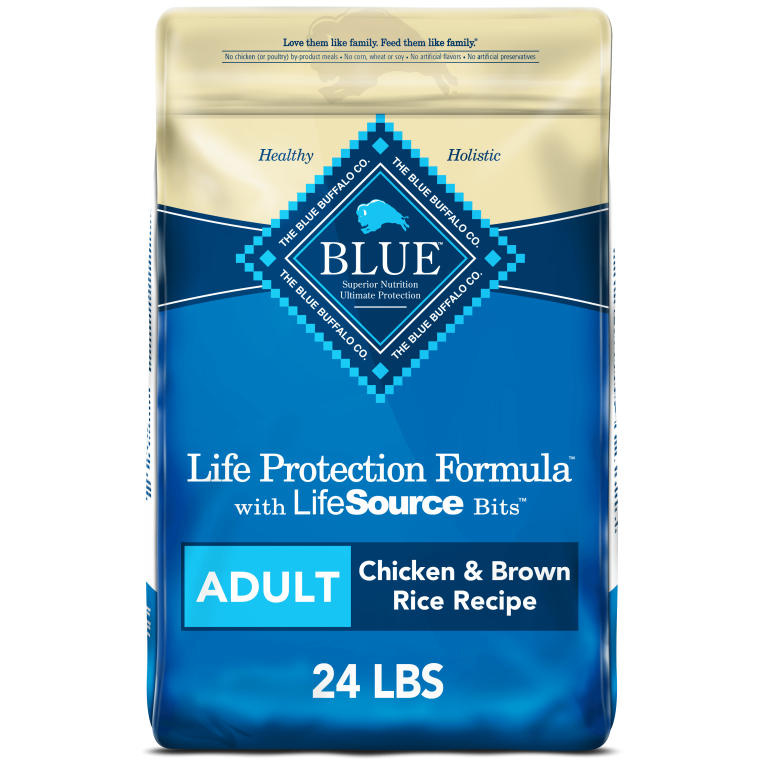 Blue Buffalo Life Protection Formula Natural Adult Dry Dog Food Chicken and Brown Rice 24 lb