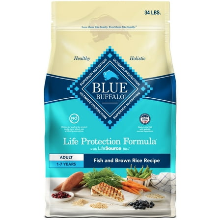 Blue Buffalo Life Protection Formula Natural Dry Dog Food, Fish & Brown Rice, 34-lb. Bag
