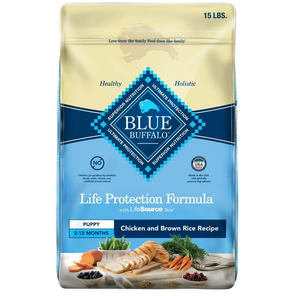 Blue Buffalo Life Protection Formula Puppy Dry Dog Food, Chicken & Brown Rice, 15 lbs.