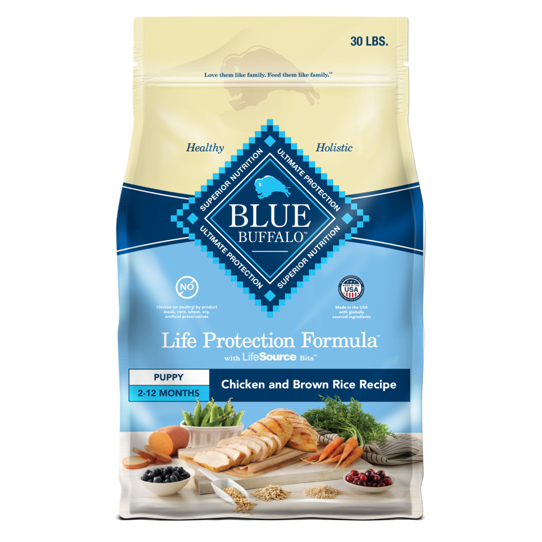 Buffalo Life Protection Formula Puppy Dry Dog Food, Chicken & Brown Rice, 30 lbs at Walmart
