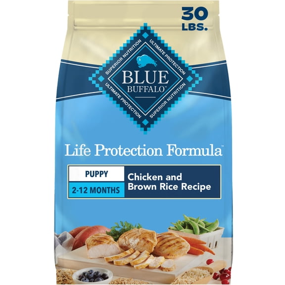 Blue Buffalo Life Protection Formula Puppy Dry Dog Food Chicken & Brown Rice 30lb Bag