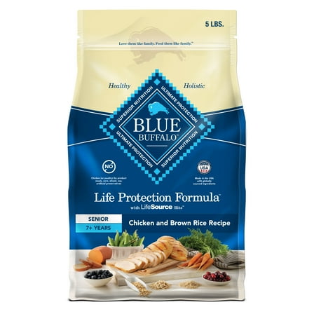 Blue Buffalo Life Protection Formula Senior Dry Dog Food, Chicken & Brown Rice, 5lbs.