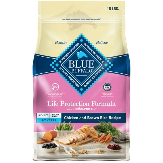 Blue Buffalo Life Protection Formula Small Breed Dry Dog Food Chicken & Brown Rice 15 lbs.