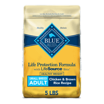 Blue Buffalo Life Protection Formula Small Breed Healthy Weight Chicken and Brown Rice Dry Dog Food for Adult Dogs, Whole Grain, 5 lb. Bag