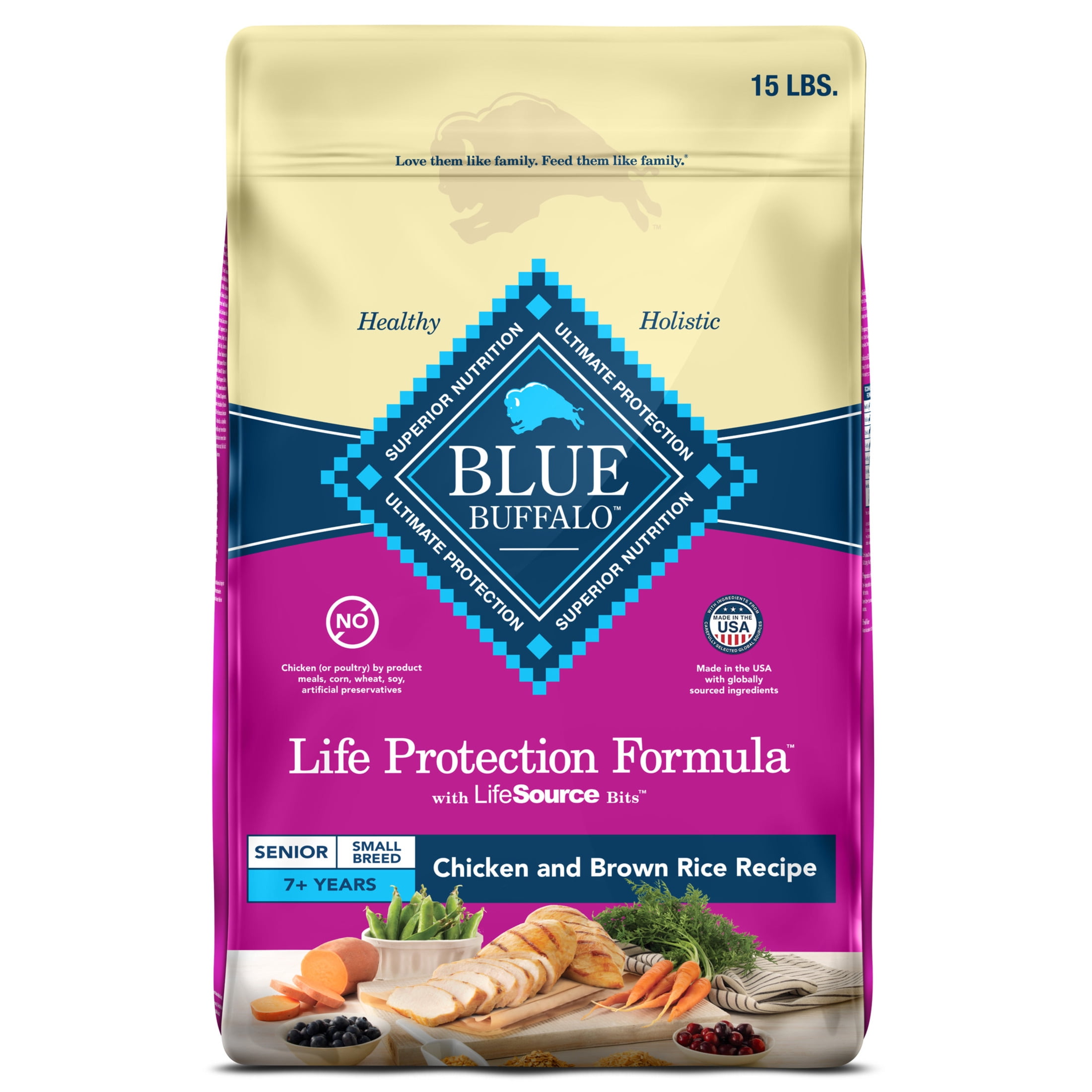 Blue Buffalo Life Protection Formula Small Breed Senior Chicken & Brown Rice Recipe Dry Dog Food