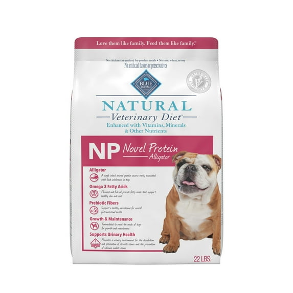 Blue Buffalo Natural Veterinary Diet NP Novel Protein Dry Dog Food, Alligator, 22-lb. Bag
