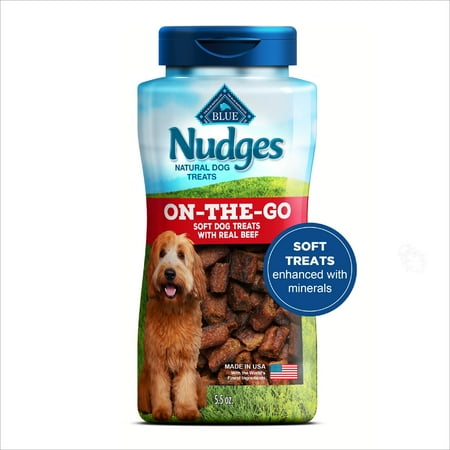 Blue Buffalo Nudges Bite-size Chewy Dog Treats with Real Beef, 5.5-oz. Container