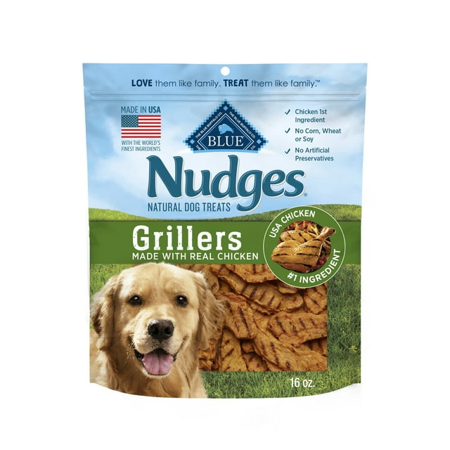 Blue Buffalo Nudges Grillers Natural Dog Treats Made with Real Chicken, 16-oz. Bag