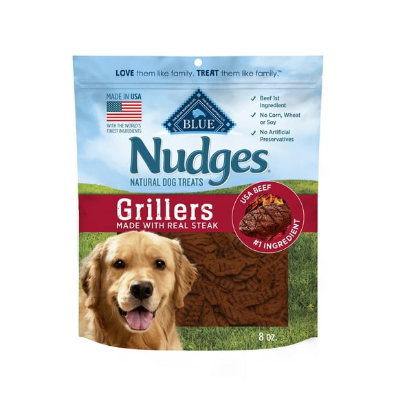 Blue Buffalo Nudges Grillers Natural Dog Treats, Steak 8-oz Bag