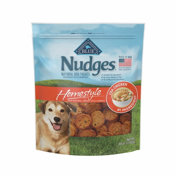 Blue Buffalo Nudges Homestyle Natural Dog Treats, Chicken, 40oz