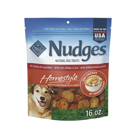 Blue Buffalo Nudges Homestyle Natural Dog Treats Made with Real Chicken, 16-oz. Bag