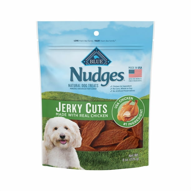 Blue Buffalo Nudges Jerky Cuts Natural Dog Treats, Chicken 8oz Bag