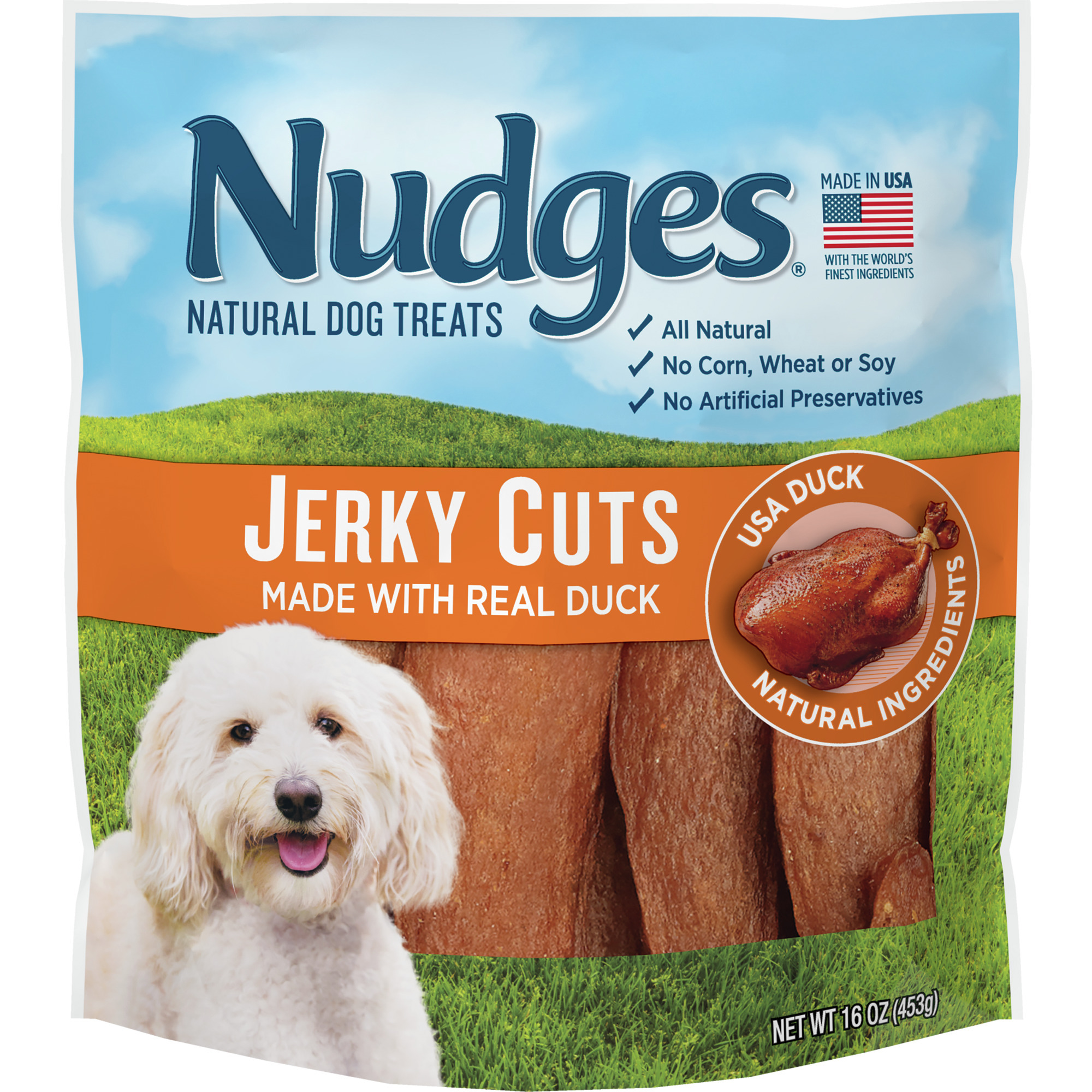 Blue Buffalo Nudges Jerky Cuts Natural Dog Treats, Chicken and Duck, 16oz Bag - image 1 of 3