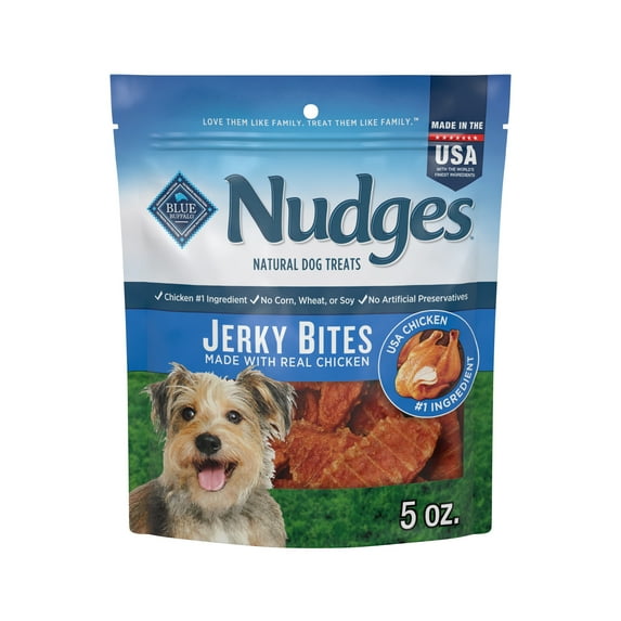 Blue Buffalo Nudges Tender Jerky Dog Treats, Chicken Recipe, 5-oz. Bag